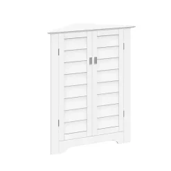 Clearance Kirklands Home Shutter Two Door Corner Storage Cabinet White