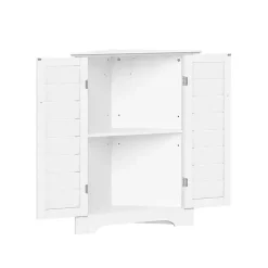 Clearance Kirklands Home Shutter Two Door Corner Storage Cabinet White