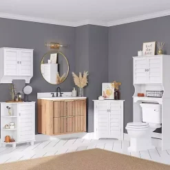 Clearance Kirklands Home Shutter Two Door Corner Storage Cabinet White