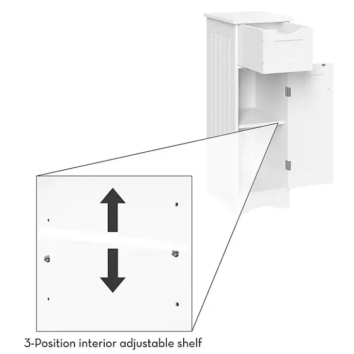 Kirklands Home Slim Single Door Cabinet with Drawer White