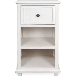 Best Kirklands Home Slim Wooden 2-Shelf Side Table White