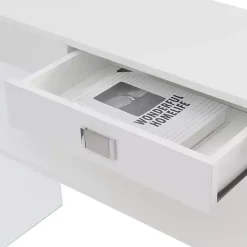 Online Kirklands Home Soho Glass Console Table with Shelf White