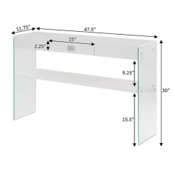 Online Kirklands Home Soho Glass Console Table with Shelf White