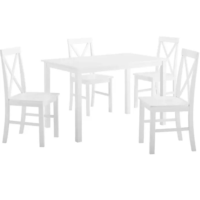 Sale Kirklands Home White Solid Wood 5-pc. Dining Set