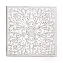 Sale Kirklands Home Sqaure Medallion Wood Plaque White