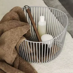 Kirklands Home Steel Modo Storage Basket White