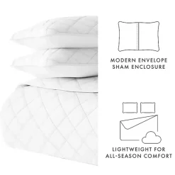 Clearance Kirklands Home Stitched Diamond 2-pc. Twin Quilt Set White