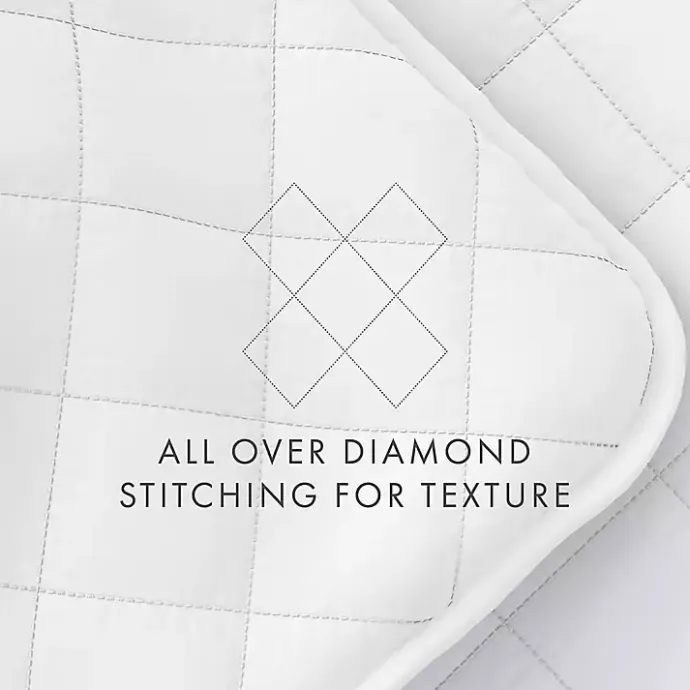 Clearance Kirklands Home Stitched Diamond 2-pc. Twin Quilt Set White