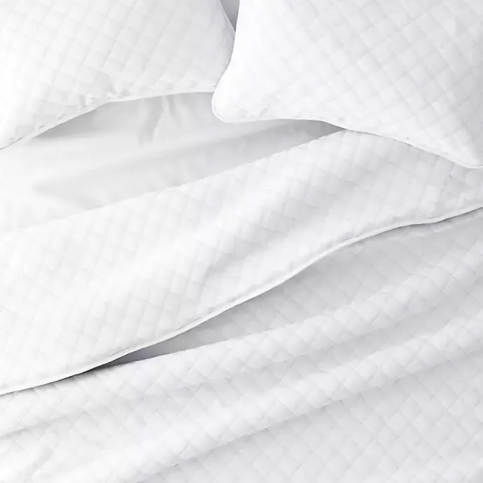 New Kirklands Home Stitched Diamond 3-pc. King Quilt Set White