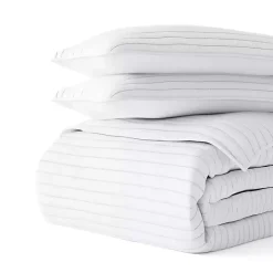 Discount Kirklands Home Stitched Stripes 3-pc. Queen Quilt Set White