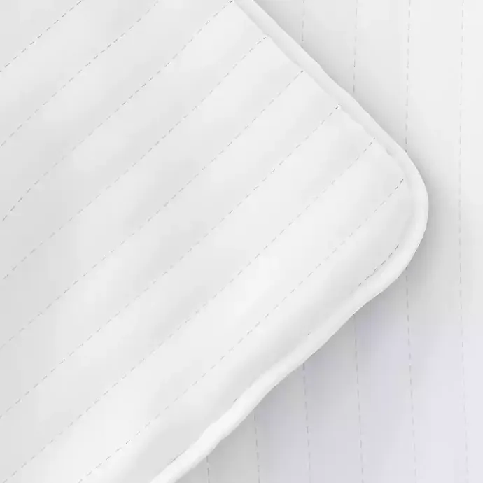 Discount Kirklands Home Stitched Stripes 3-pc. Queen Quilt Set White