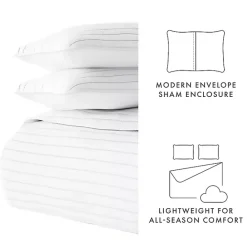 Discount Kirklands Home Stitched Stripes 3-pc. Queen Quilt Set White