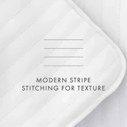 Discount Kirklands Home Stitched Stripes 3-pc. Queen Quilt Set White