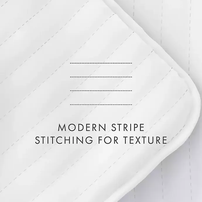 Discount Kirklands Home Stitched Stripes 3-pc. Queen Quilt Set White