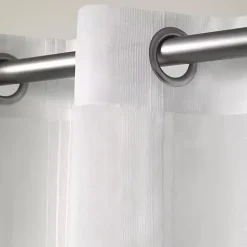 Outlet Kirklands Home Stripe Sheer Curtain Panel Set, 84 in. White
