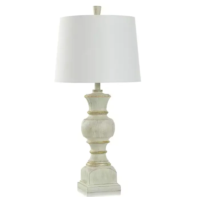 Hot Kirklands Home Textured Spindle Table Lamp White