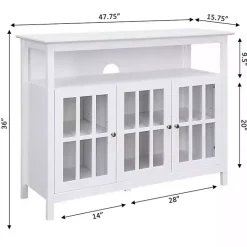 New Kirklands Home Tiered Deluxe Cali Media Cabinet White