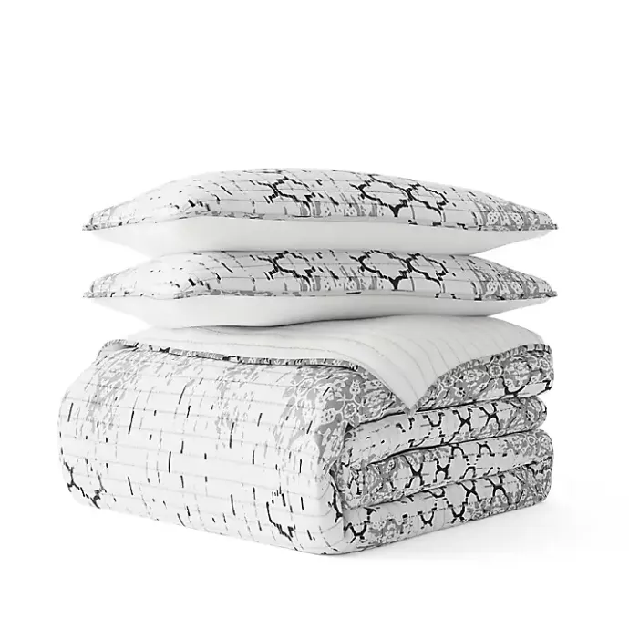 Discount Kirklands Home White Trellis Reversible 2-pc. Twin Quilt Set