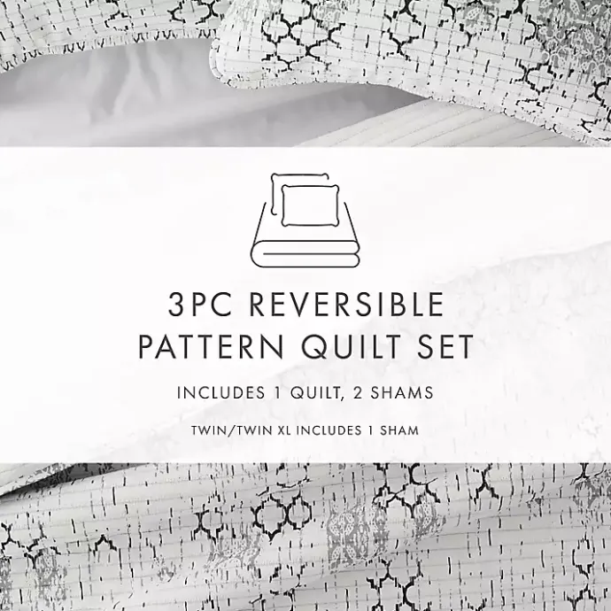 Discount Kirklands Home White Trellis Reversible 2-pc. Twin Quilt Set