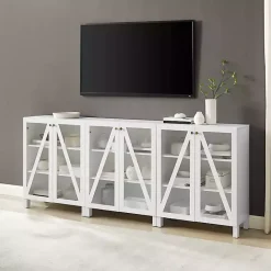 Sale Kirklands Home Triangle 6-Door Wood Media Cabinet White