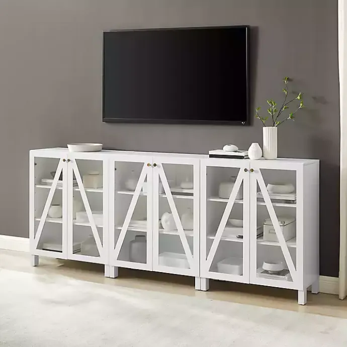 Sale Kirklands Home Triangle 6-Door Wood Media Cabinet White