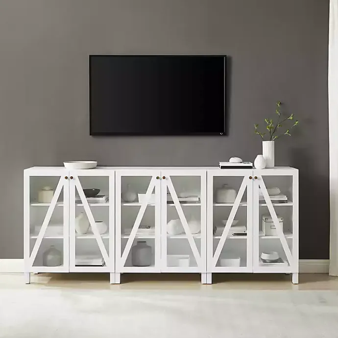 Sale Kirklands Home Triangle 6-Door Wood Media Cabinet White
