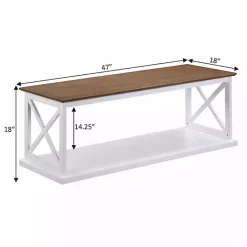 Kirklands Home Two-Tone Double X Sides Coffee Table White