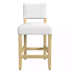 Outlet Kirklands Home Upholstered Wood Counter Stool White