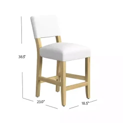 Outlet Kirklands Home Upholstered Wood Counter Stool White