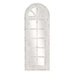 Kirklands Home White Vintage Arched Windowpane Mirror