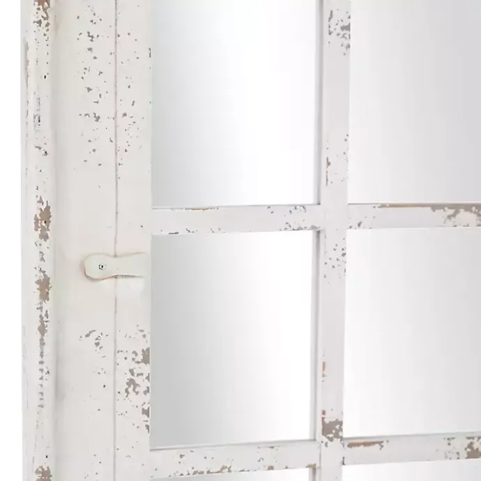 Kirklands Home White Vintage Arched Windowpane Mirror