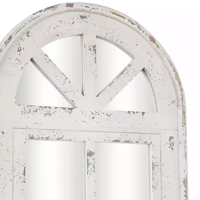 Kirklands Home White Vintage Arched Windowpane Mirror