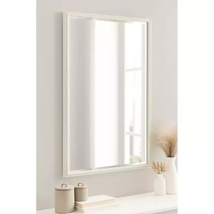 Best Kirklands Home White Vintage Beaded Wall Mirror, 36 in.