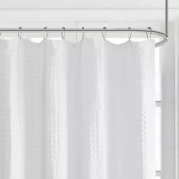 Hot Kirklands Home Waffle Cotton Shower Curtain White