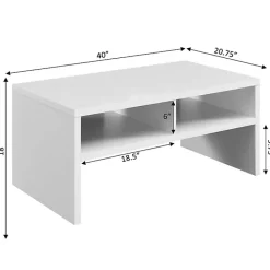 Outlet Kirklands Home Wakefield Shelf Coffee Table White