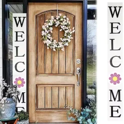 Discount Kirklands Home Welcome Spring Porch Board White