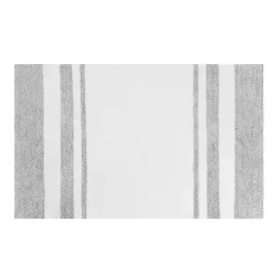 Best Kirklands Home White with Stripe Reversible Bath Mat, 30 in. Gray