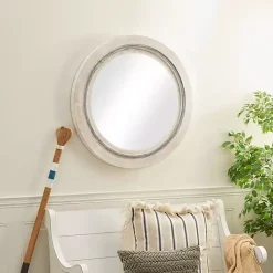 Best Kirklands Home White Wood Aislinn Wall Mirror