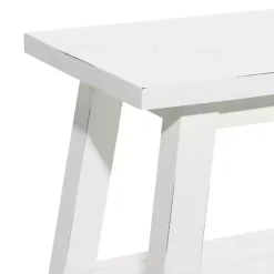 Clearance Kirklands Home Wood Bench with Slatted Wood Base White