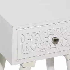 Online Kirklands Home Wood Carved Drawer Accent Table White