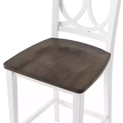 Best Kirklands Home White Wood Charlotte Counter Stools, Set of 2 Brown