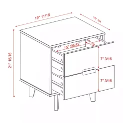 Hot Kirklands Home Wood Cut-Out Handle Nightstand White