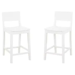 Discount Kirklands Home Wood Devin Counter Stools, Set of 2 White
