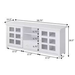 Clearance Kirklands Home Wood 2-Door Windowpane Media Cabinet White
