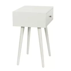 Online Kirklands Home Wood 1-Drawer Arthur Accent Table White