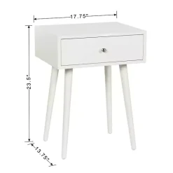 Online Kirklands Home Wood 1-Drawer Arthur Accent Table White