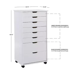 Outlet Kirklands Home Wood 8-Drawer Cary Storage Cart White