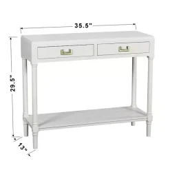 Outlet Kirklands Home Wood 2-Drawer Layla Console Table White