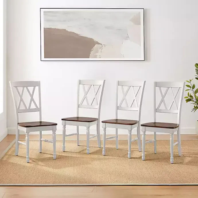 Clearance Kirklands Home Wood Farmhouse Dining Chairs, Set of 4 White