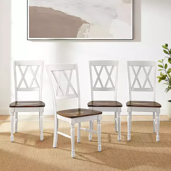 Clearance Kirklands Home Wood Farmhouse Dining Chairs, Set of 4 White